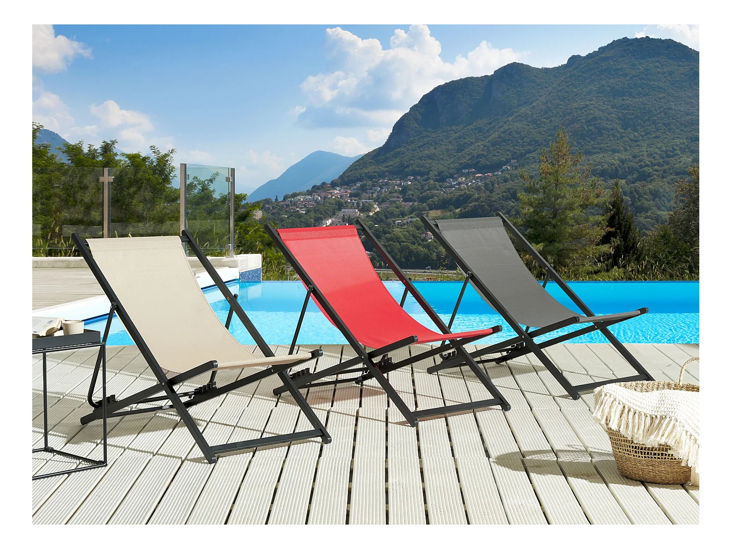 Chilienne pliante LOCRI II Métal Beige