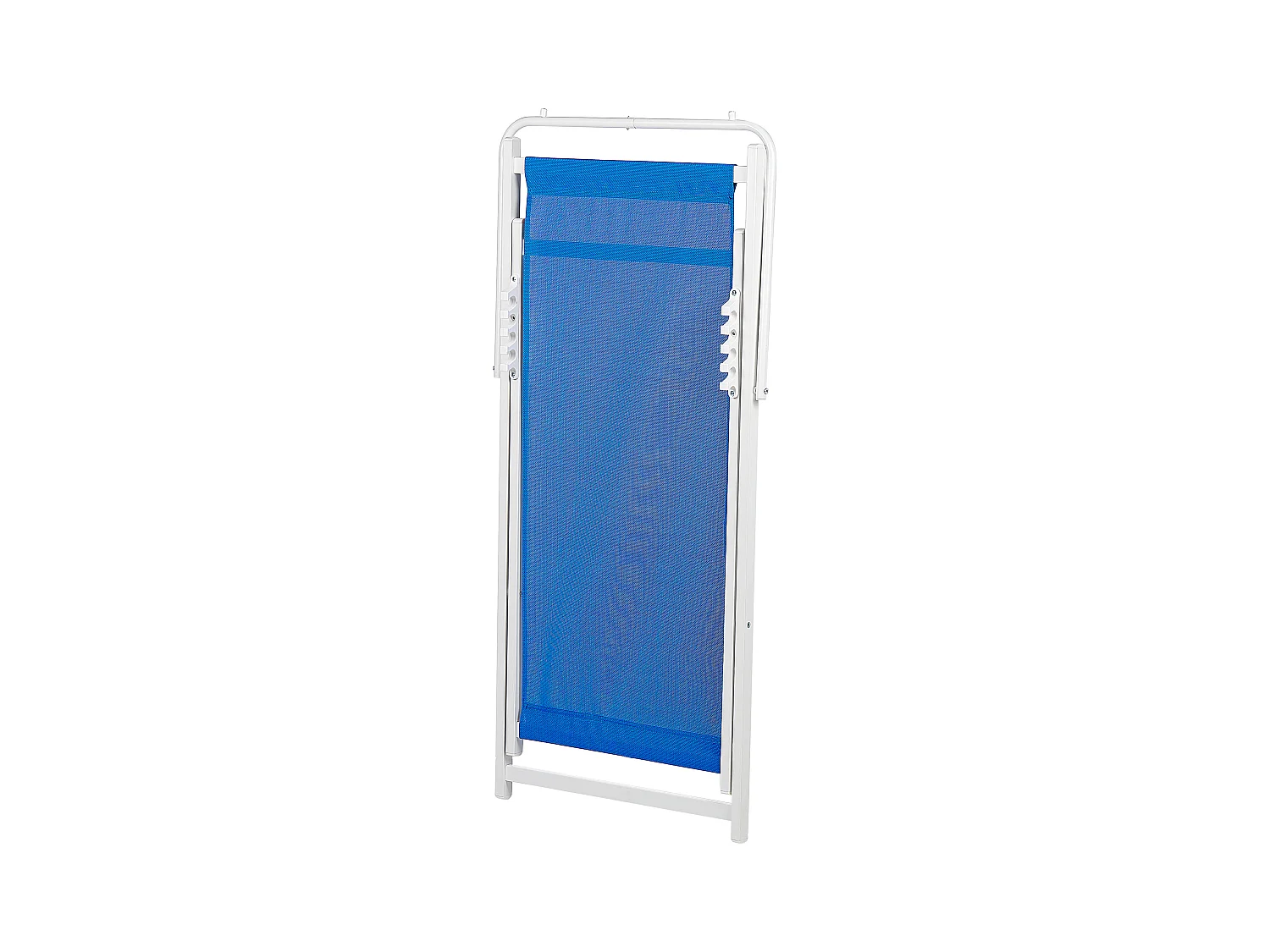 Outdoor Liegestuhl faltbar Aluminium weiß mit Stoffbespannung blau Locri II