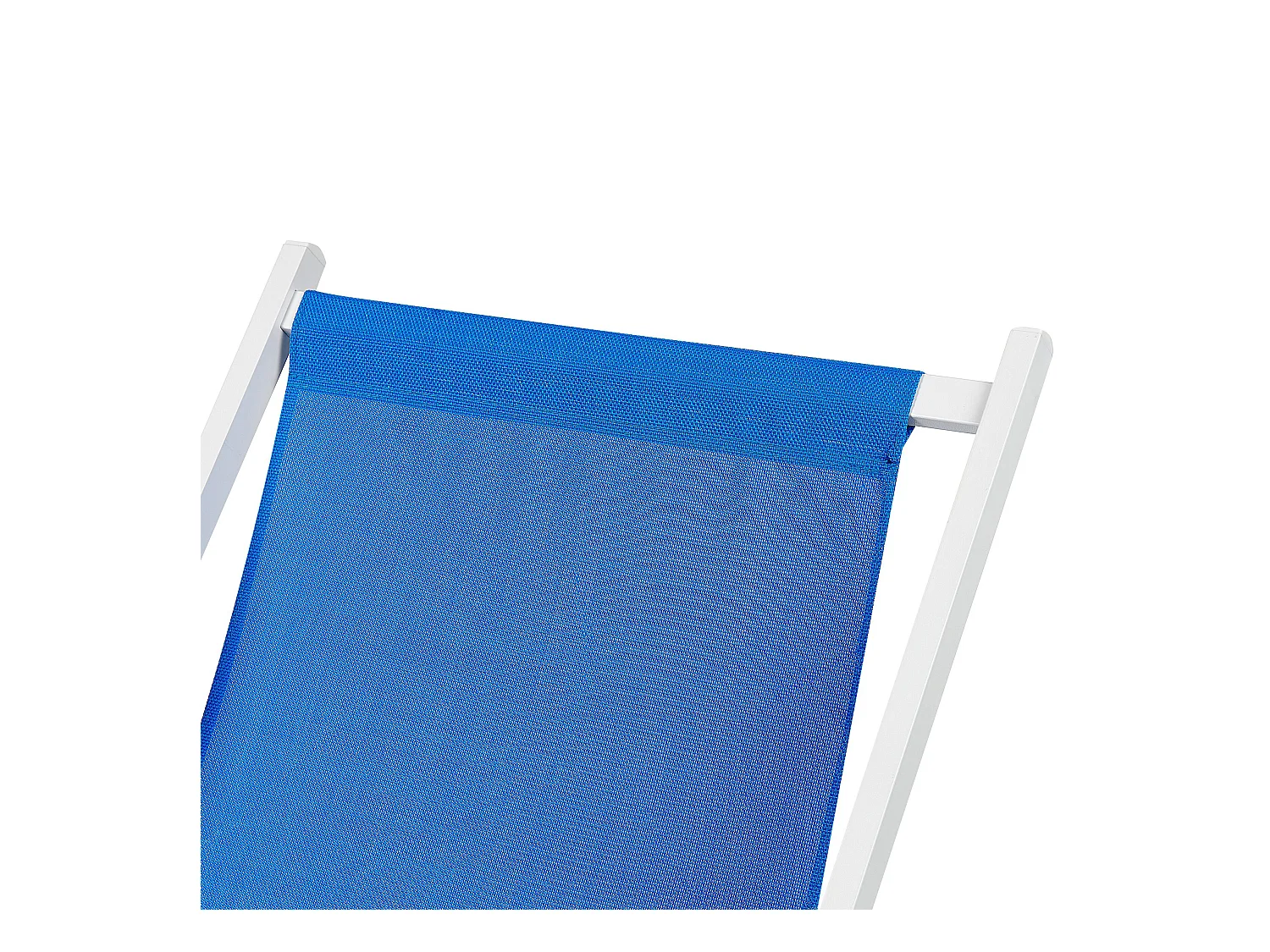 Outdoor Liegestuhl faltbar Aluminium weiß mit Stoffbespannung blau Locri II