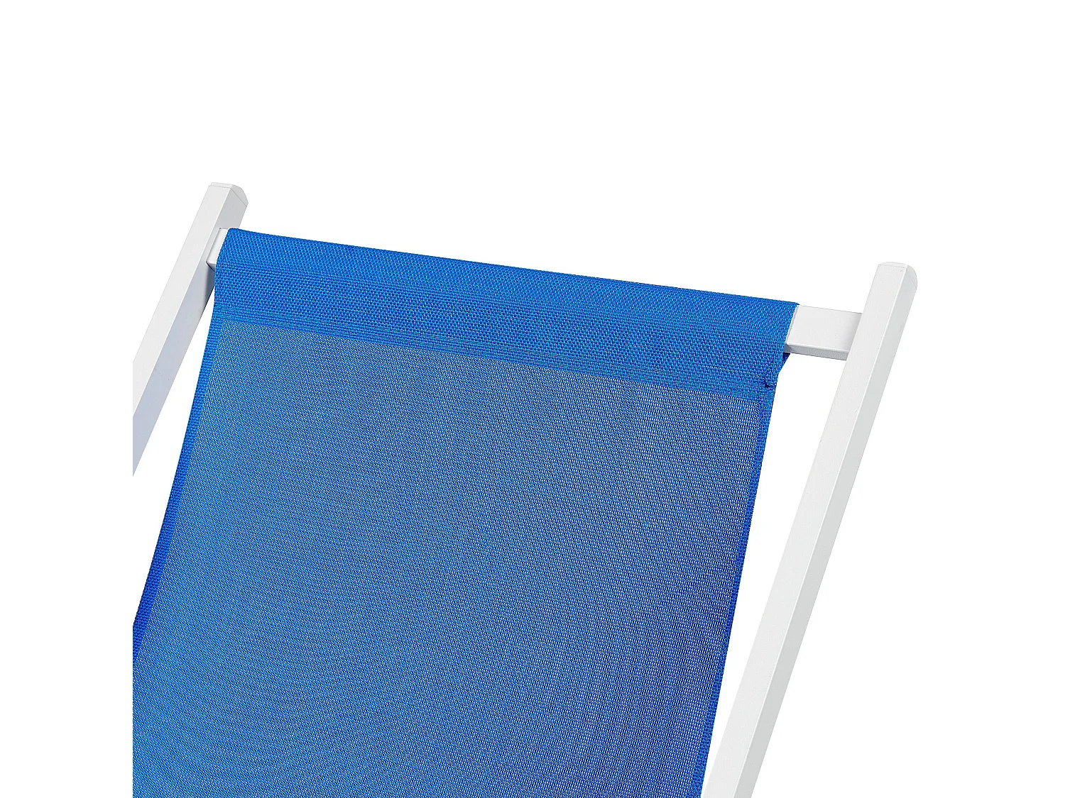 Outdoor Liegestuhl faltbar Aluminium weiß mit Stoffbespannung blau Locri II