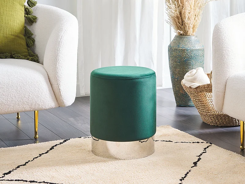 Pouf BRIGITTE Velluto Verde smeraldo 36 cm 36 cm 44 cm