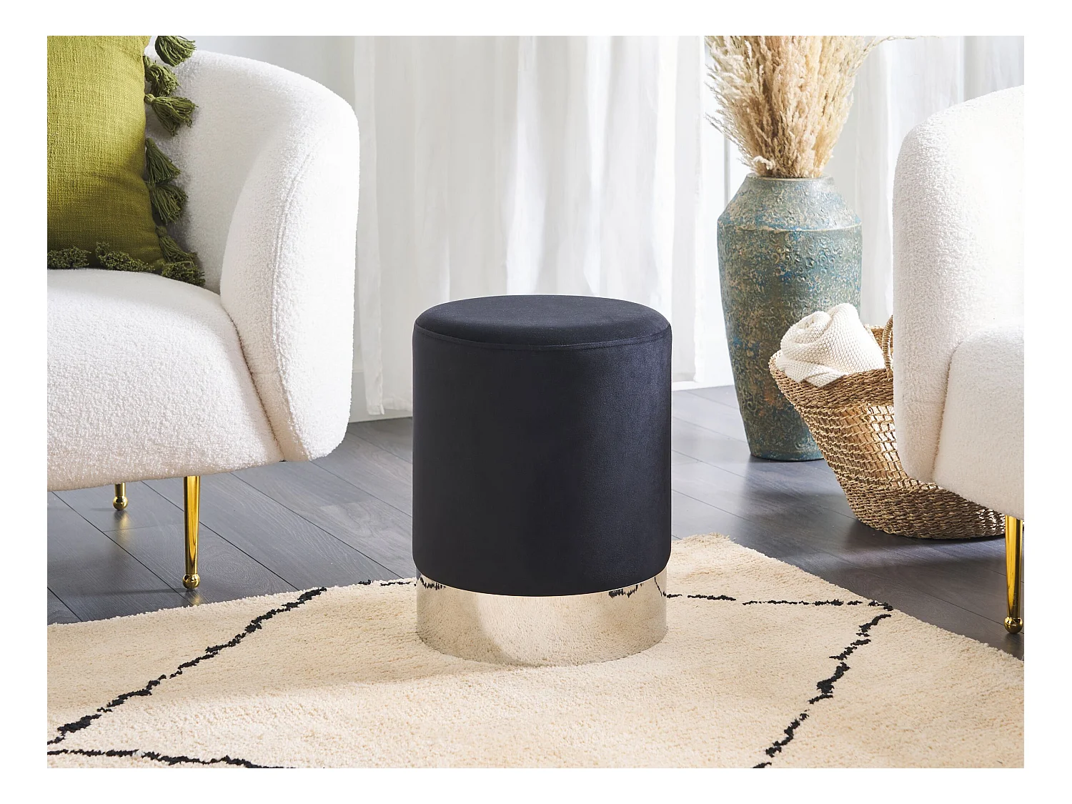 Pouf BRIGITTE Velours Noir