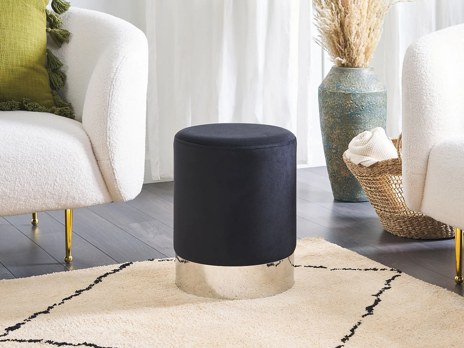 Pouf BRIGITTE Velours Noir