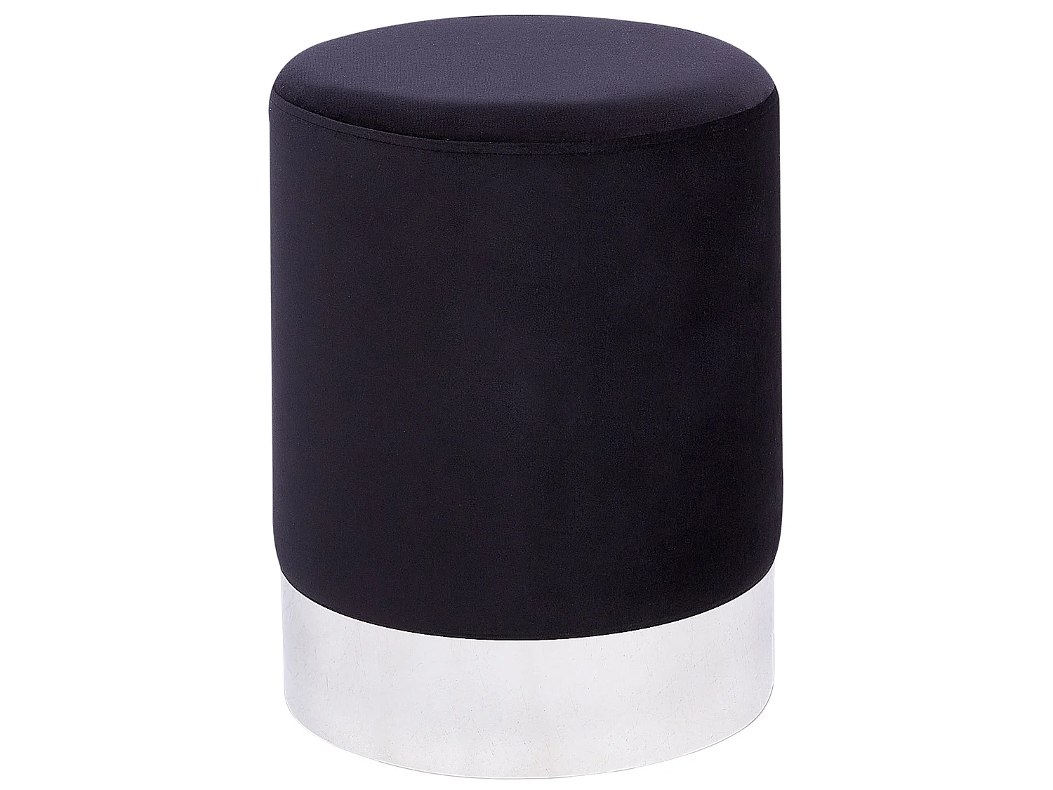 Pouf BRIGITTE Samtstoff Schwarz 36 cm 36 cm 44 cm