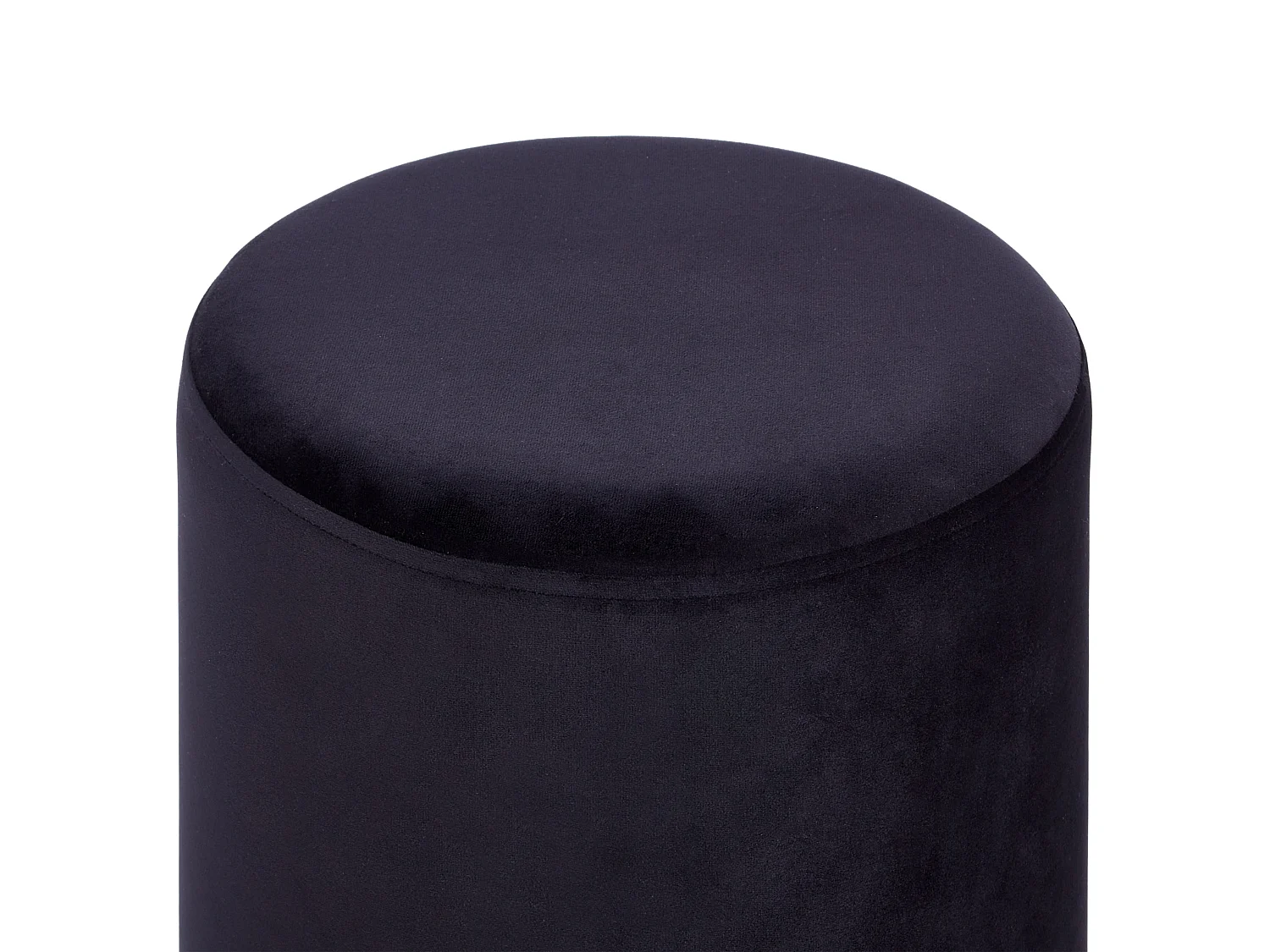 Pouf BRIGITTE Samtstoff Schwarz 36 cm 36 cm 44 cm