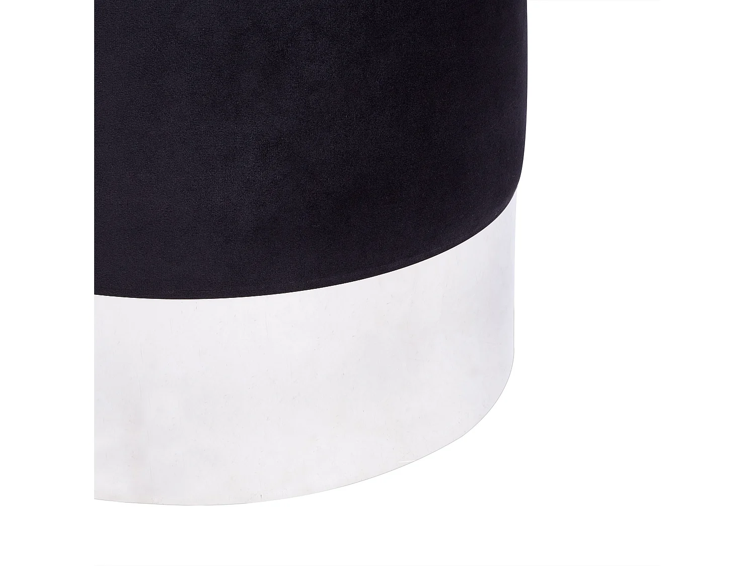 Pouf BRIGITTE Samtstoff Schwarz 36 cm 36 cm 44 cm