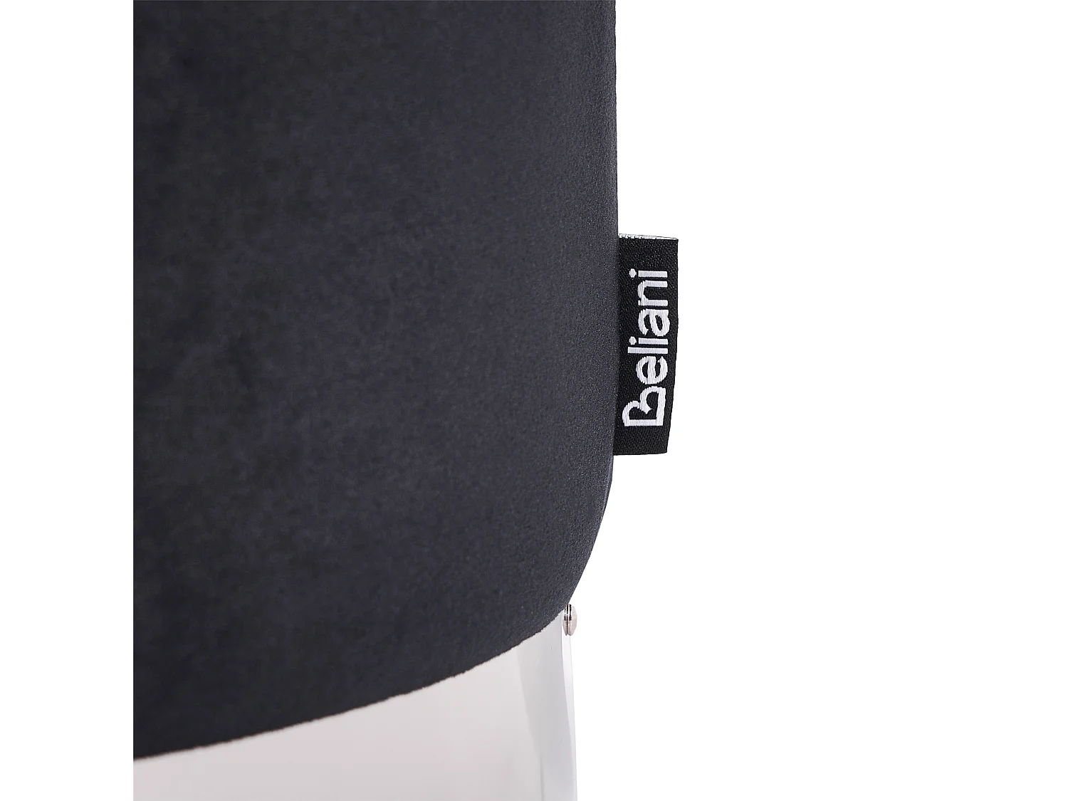 Pouf BRIGITTE Samtstoff Schwarz 36 cm 36 cm 44 cm