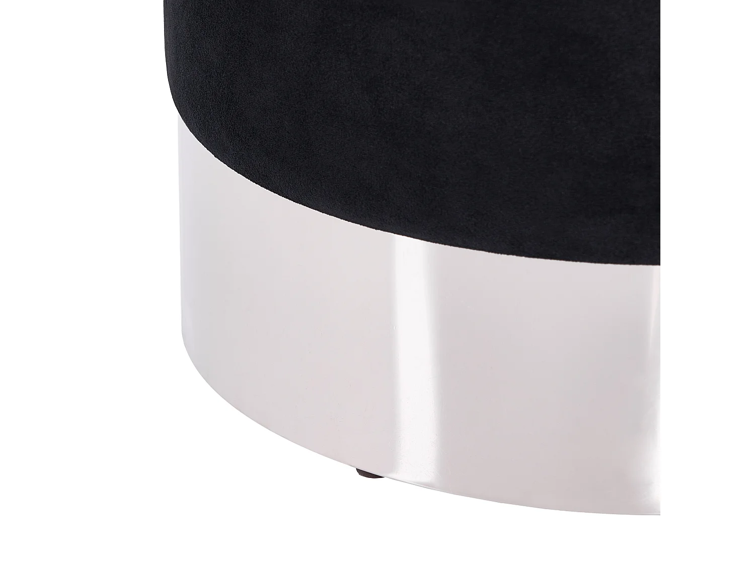 Pouf BRIGITTE Samtstoff Schwarz 36 cm 36 cm 44 cm