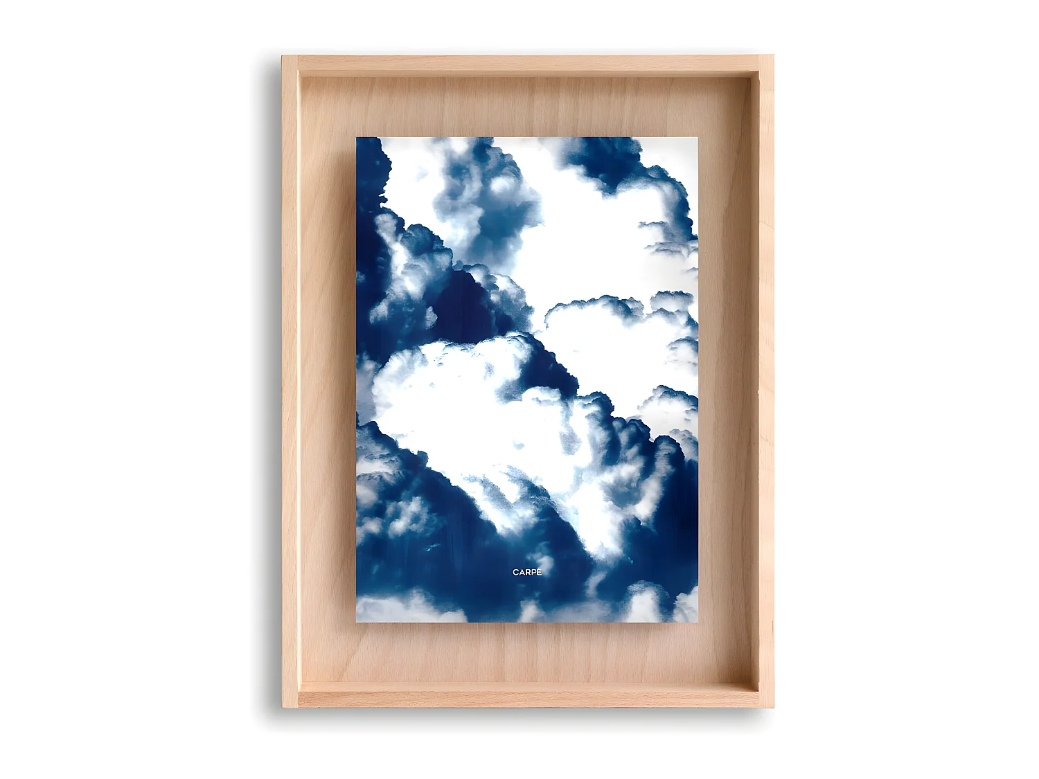 Carpë marco cianotipia nubes 40x30cm