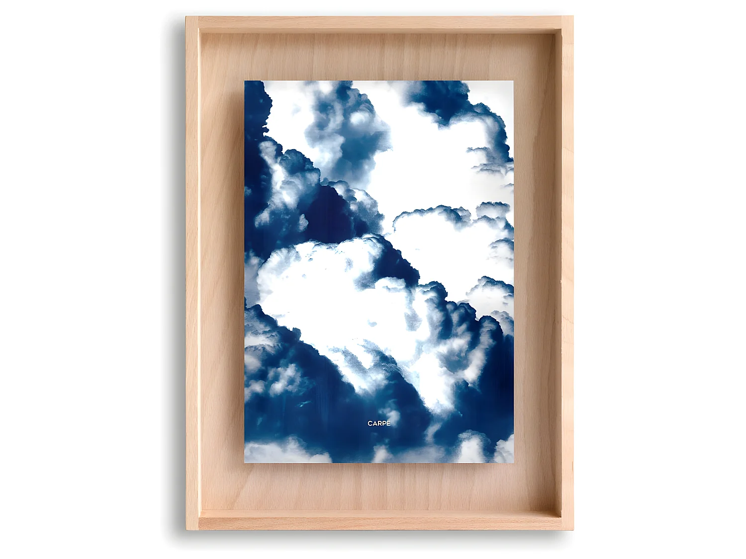 Carpë marco cianotipia nubes 40x30cm