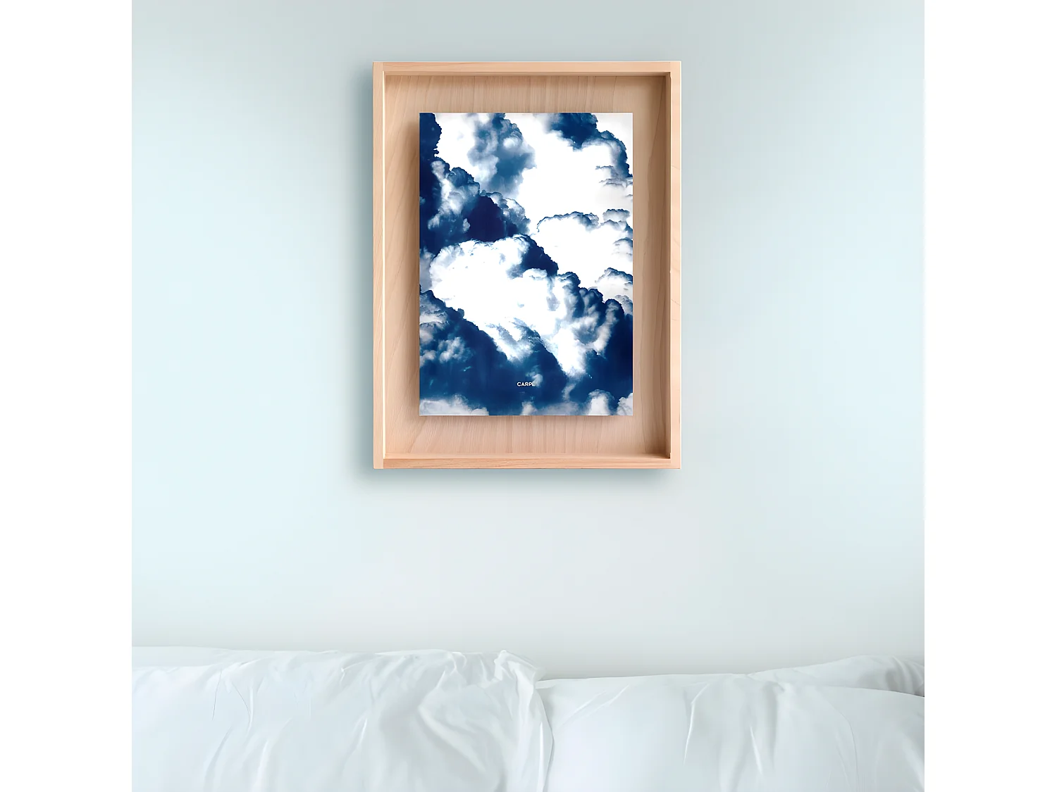 Carpë marco cianotipia nubes 40x30cm