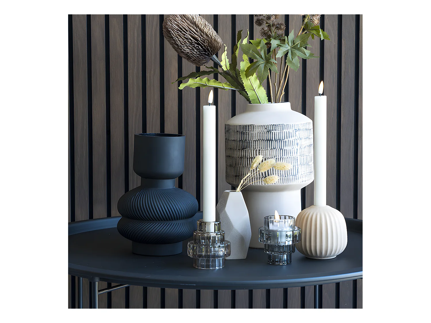 Uvita - Vase en verre H22cm : Couleur - Noir