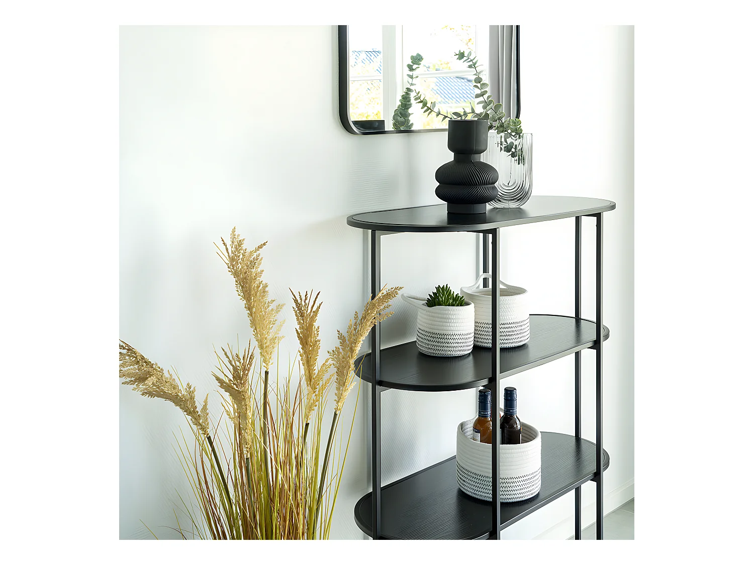 Uvita - Vase en verre H22cm : Couleur - Noir