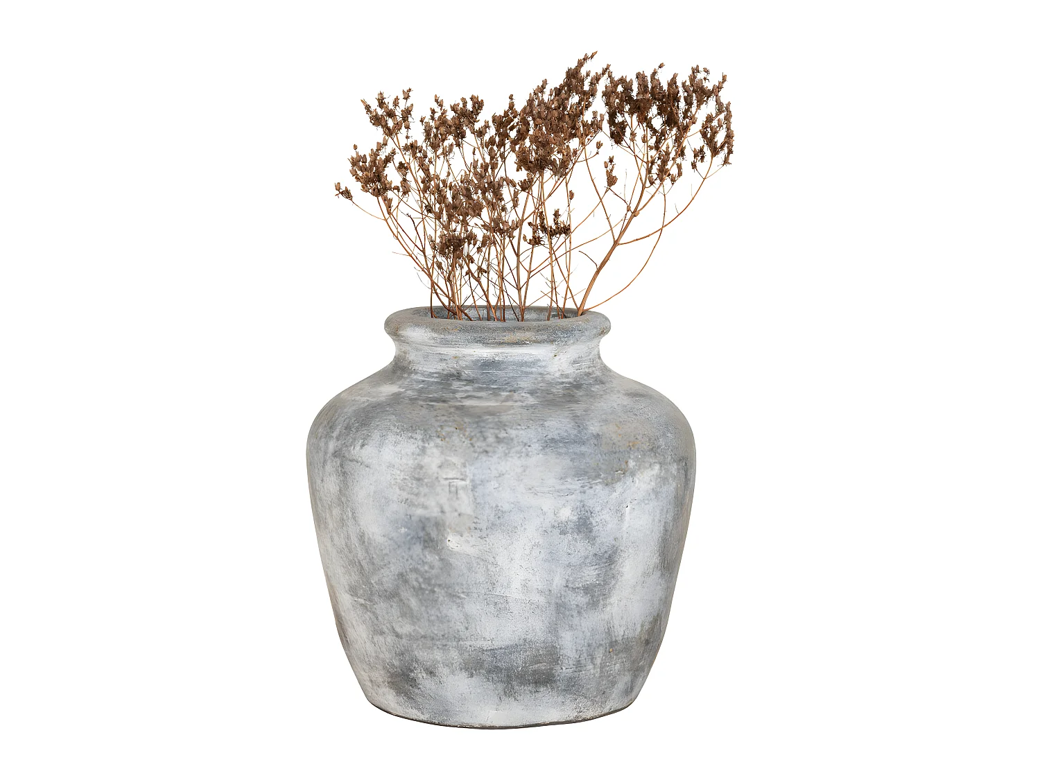 Santo - Vase en terre cuite à effet vieilli H30cm - Couleur - Gris