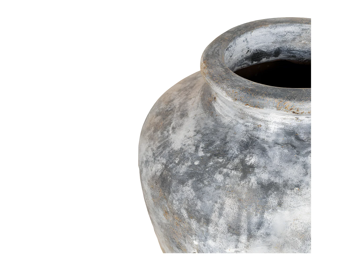 Santo - Vase en terre cuite à effet vieilli H30cm - Couleur - Gris