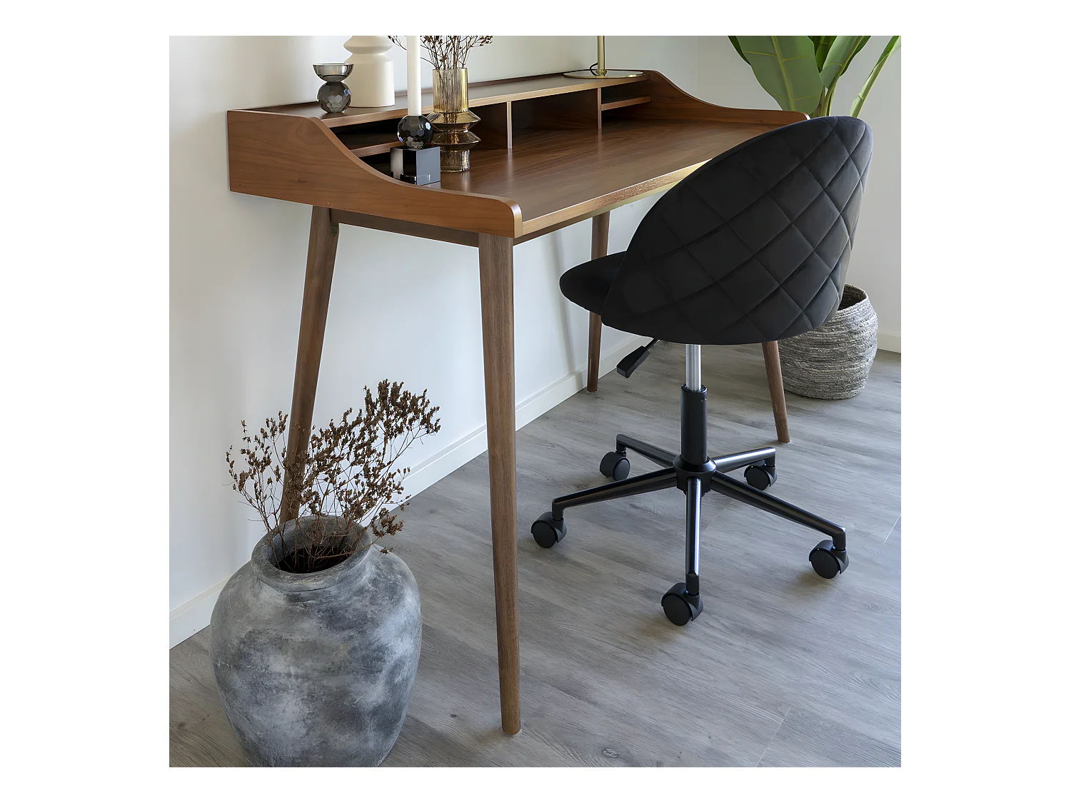 Santo - Vase en terre cuite à effet vieilli H30cm - Couleur - Gris