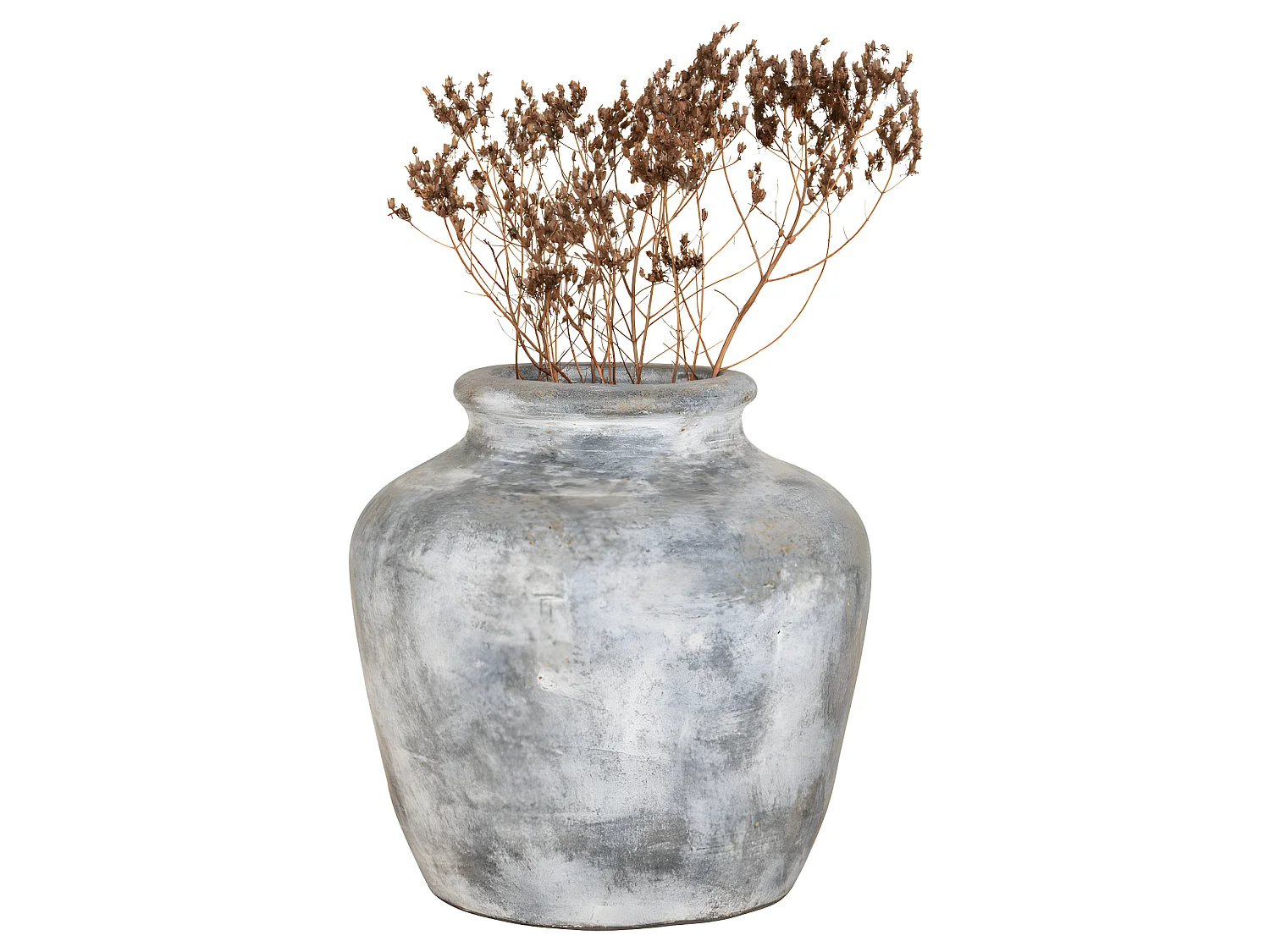 Santo - Vase en terre cuite à effet vieilli H30cm - Couleur - Gris