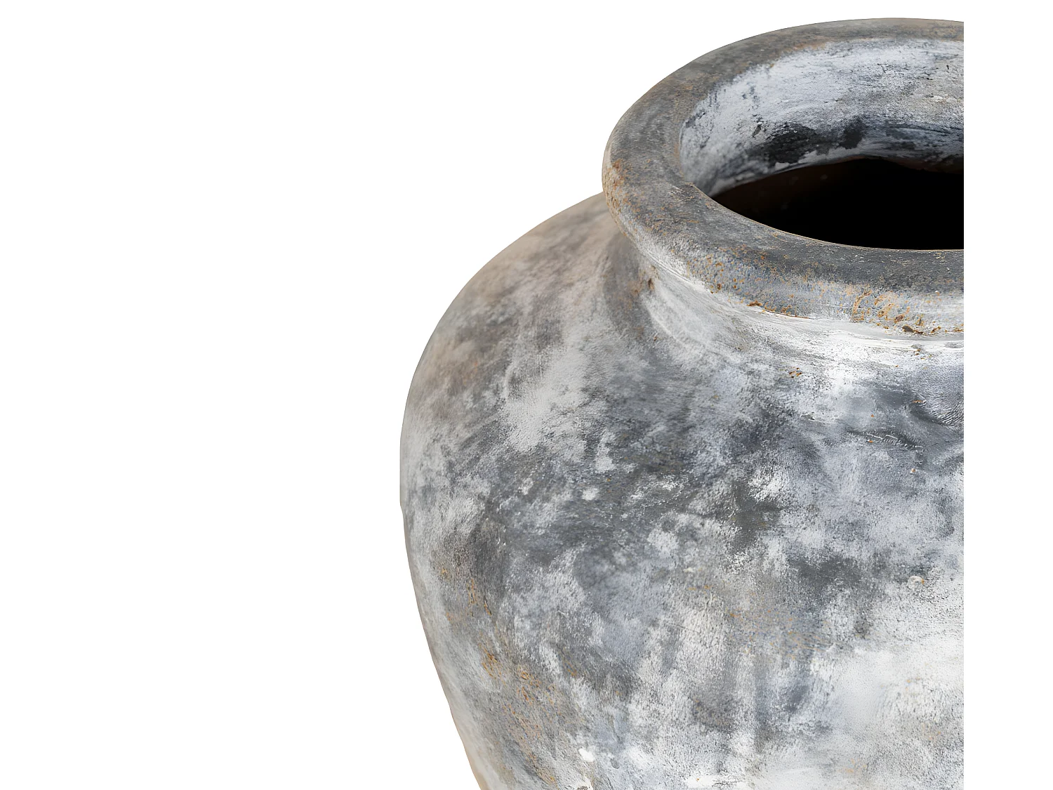 Santo - Vase en terre cuite à effet vieilli H30cm - Couleur - Gris