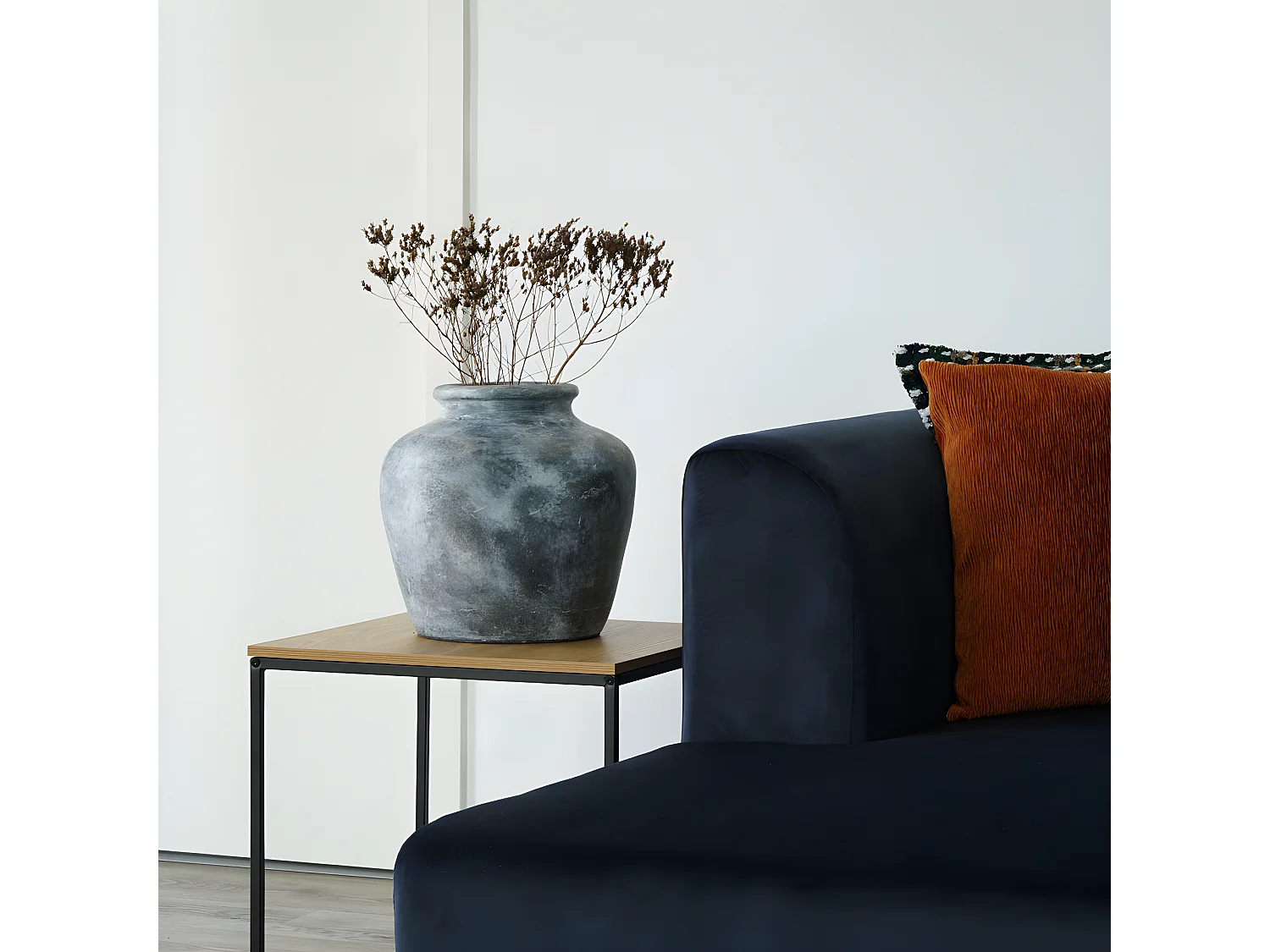 Santo - Vase en terre cuite à effet vieilli H30cm - Couleur - Gris