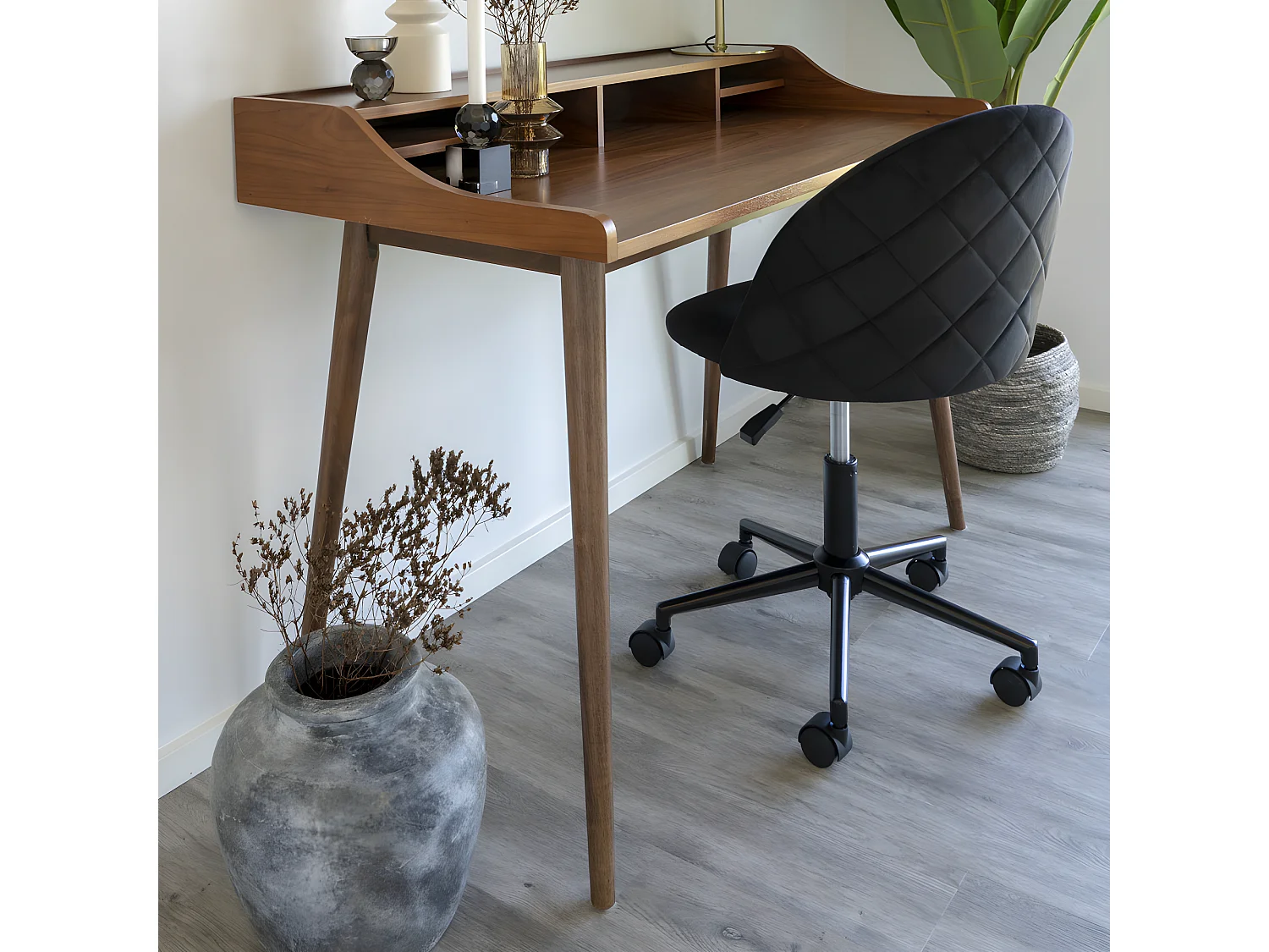 Santo - Vase en terre cuite à effet vieilli H30cm - Couleur - Gris