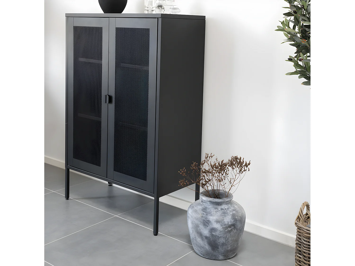 Santo - Vase en terre cuite à effet vieilli H30cm - Couleur - Gris