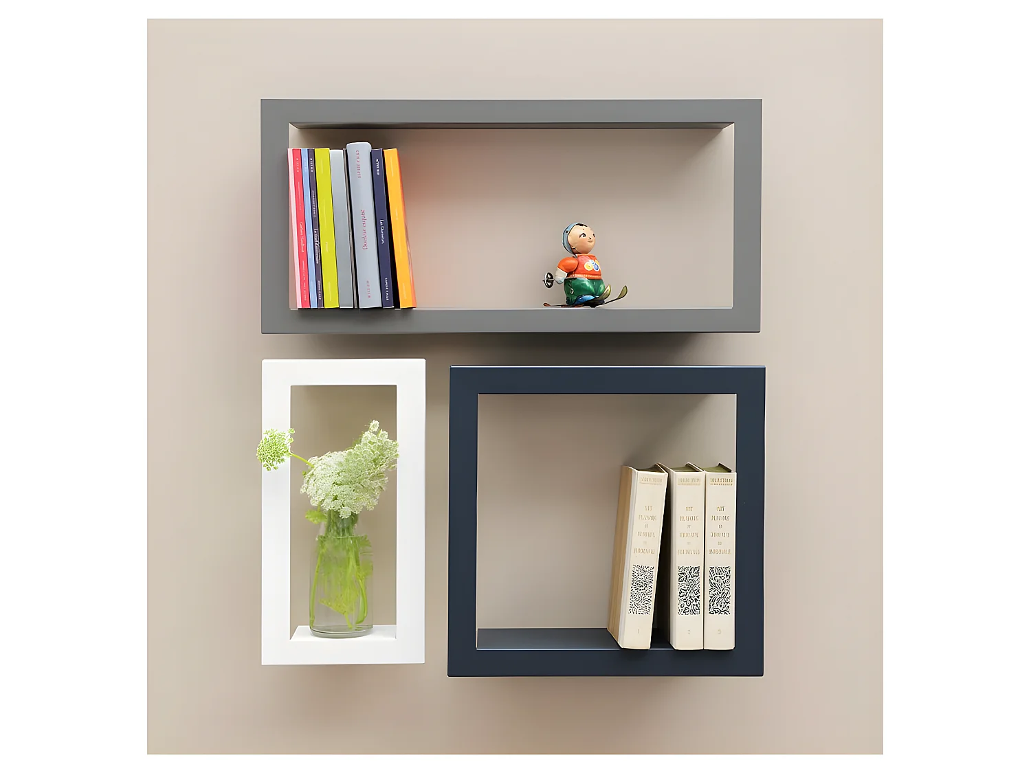 Etagère design BigStick Carré (prof. 13.5cm) Nude  Presse Citron