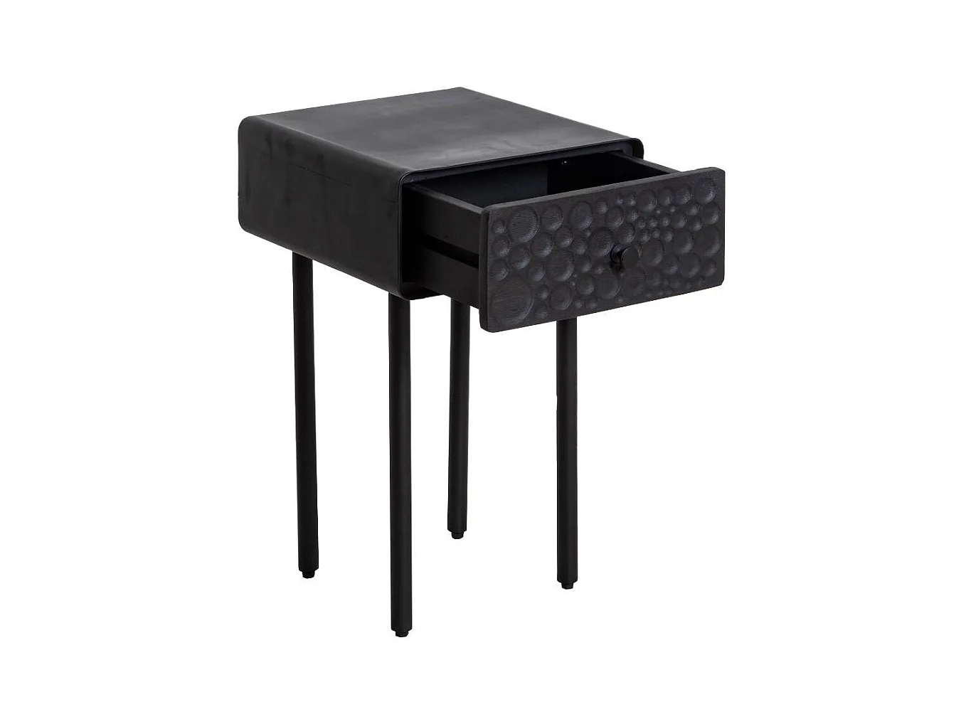 Table de chevet en bois de manguier et métal Liv