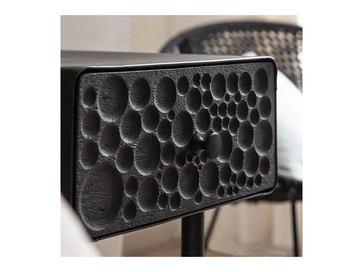 Table de chevet en bois de manguier et métal Liv