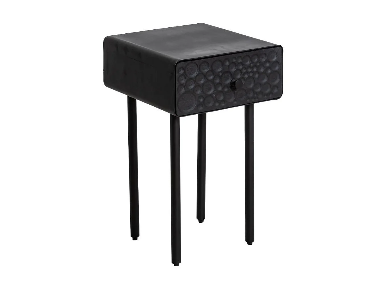 Mesa de noche de madera de mango y metal Liv, elegancia contemporánea para tu dormitorio