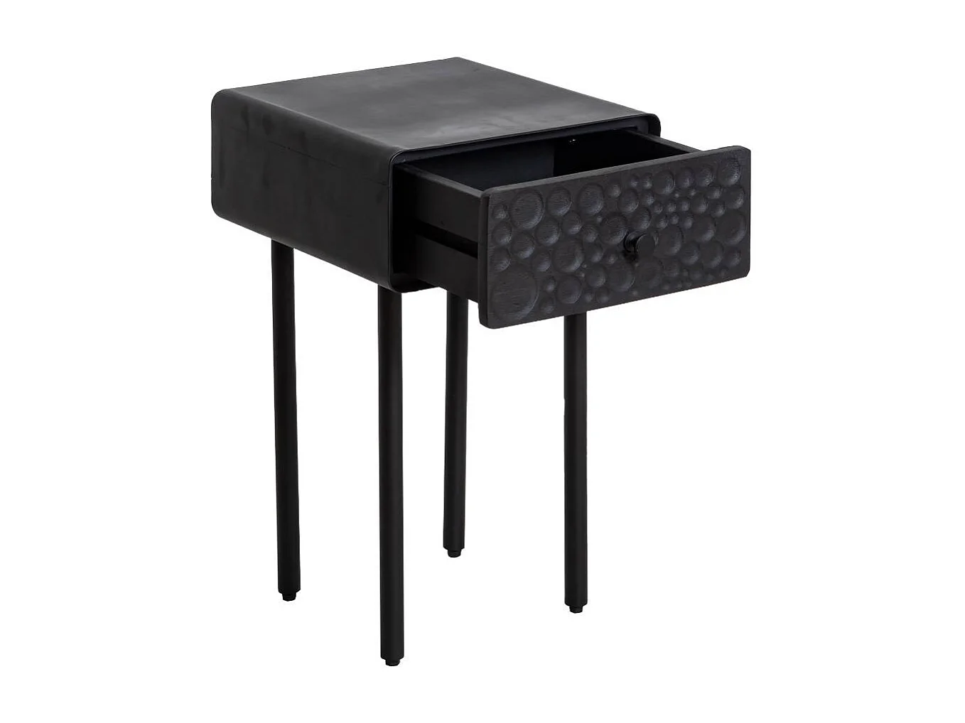 Mesa de noche de madera de mango y metal Liv, elegancia contemporánea para tu dormitorio