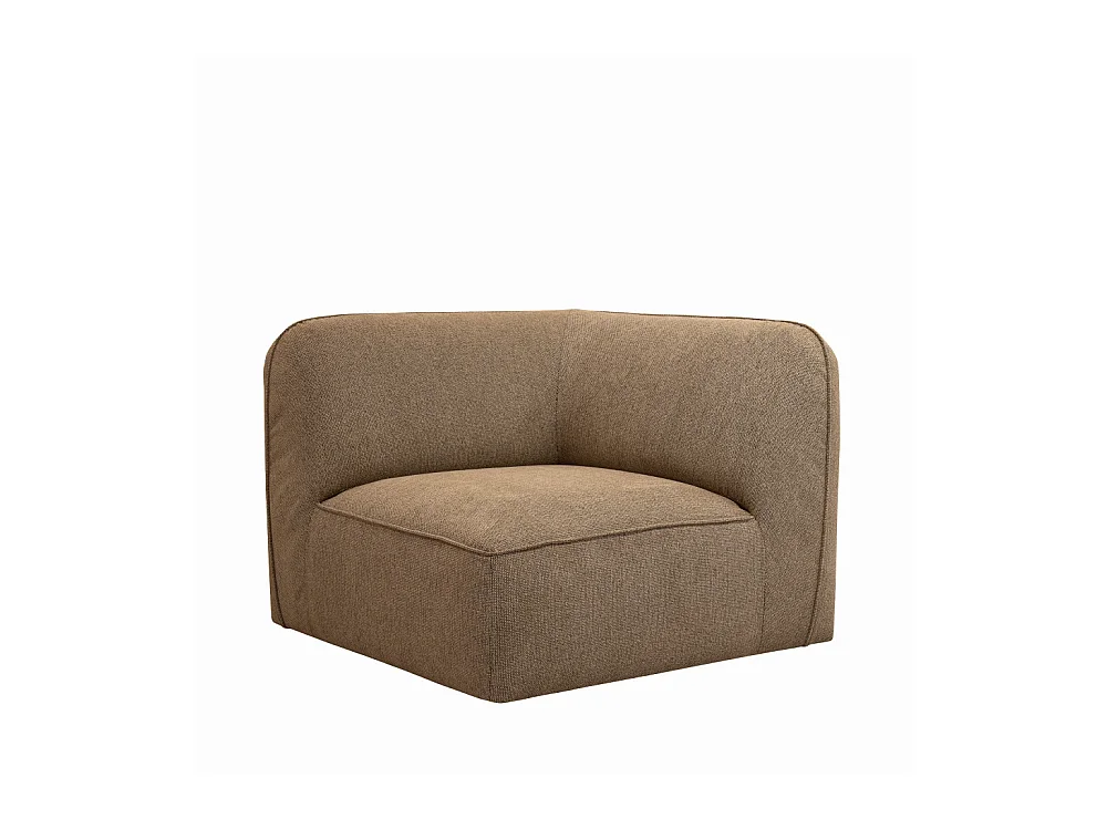 Noor - Angle réversible pour canapé modulable en tissu - Caramel chiné