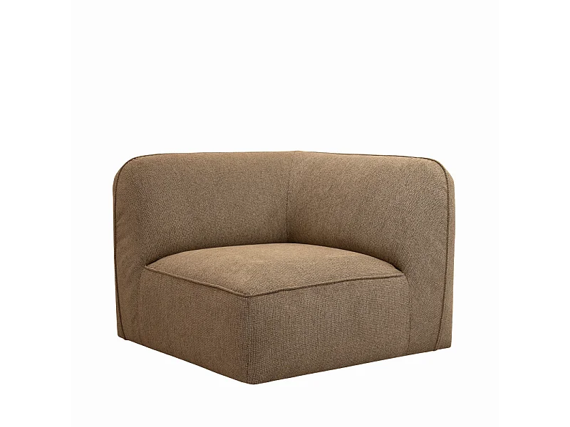 Noor - Angle réversible pour canapé modulable en tissu - Caramel chiné