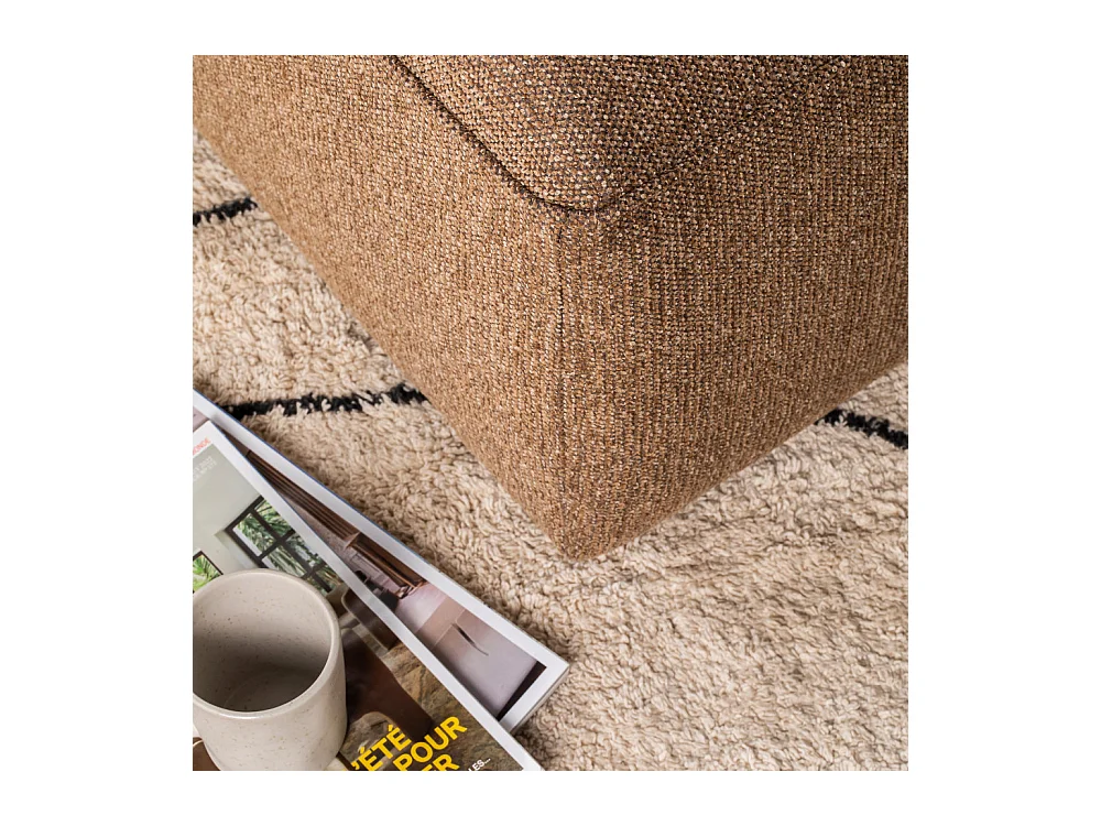 Noor - Pouf pour canapé modulable en tissu - Caramel chiné