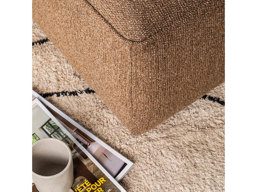 Noor - Pouf pour canapé modulable en tissu - Caramel chiné