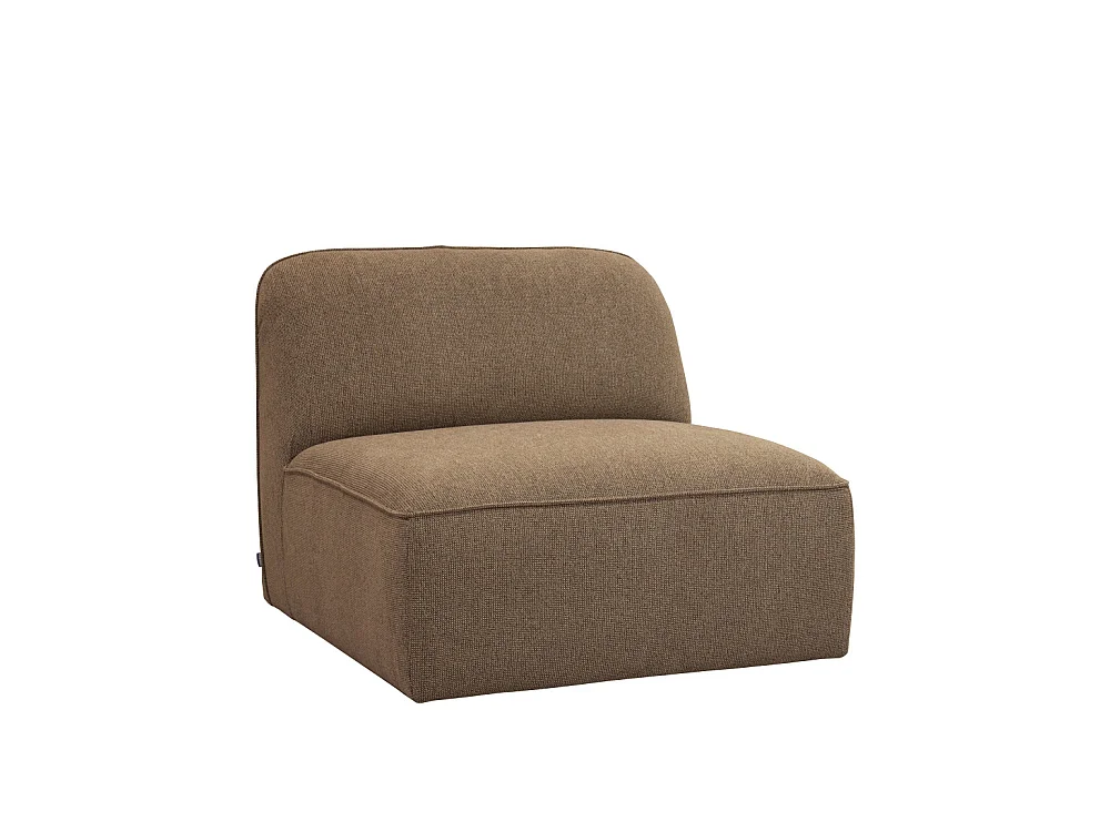 Noor - Chauffeuse pour canapé modulable en tissu - Caramel chiné