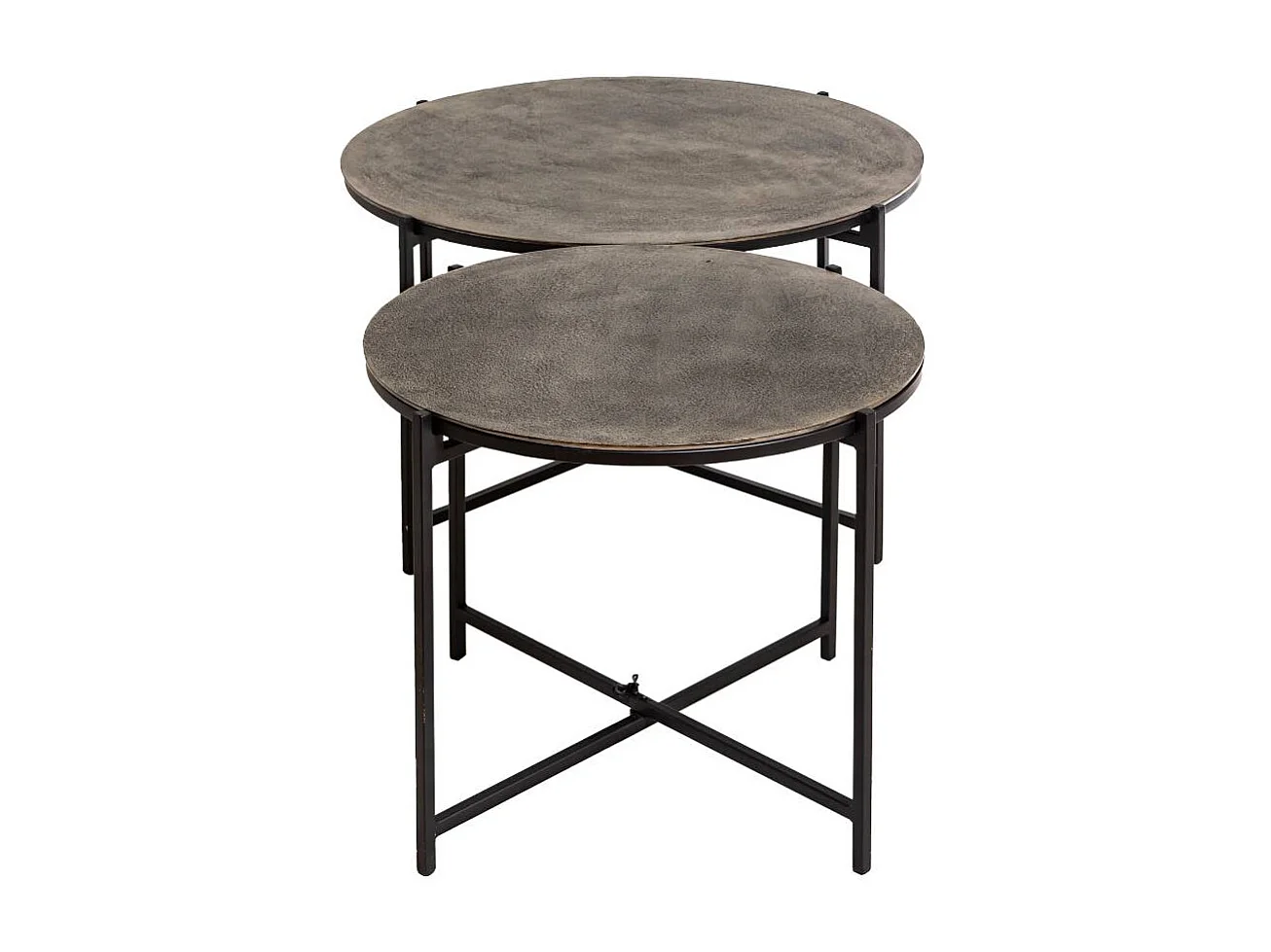 Table basse gigogne en aluminium et métal Quentin