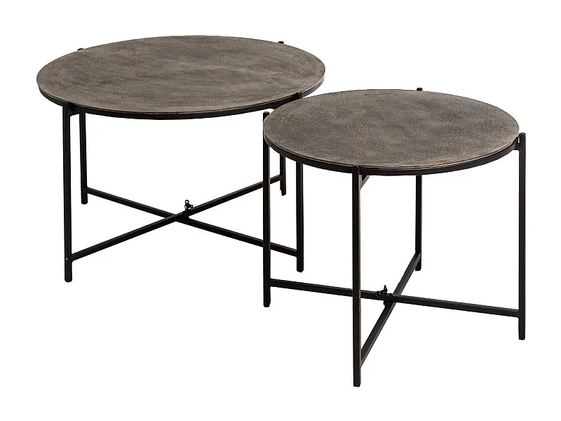 Table basse gigogne en aluminium et métal Quentin