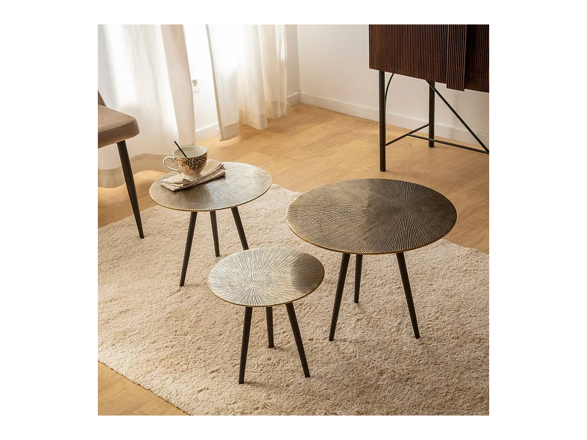 Table basse gigogne en aluminium Aurèle