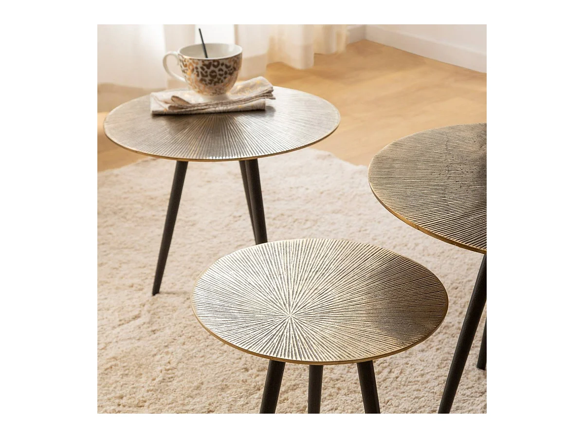 Table basse gigogne en aluminium Aurèle