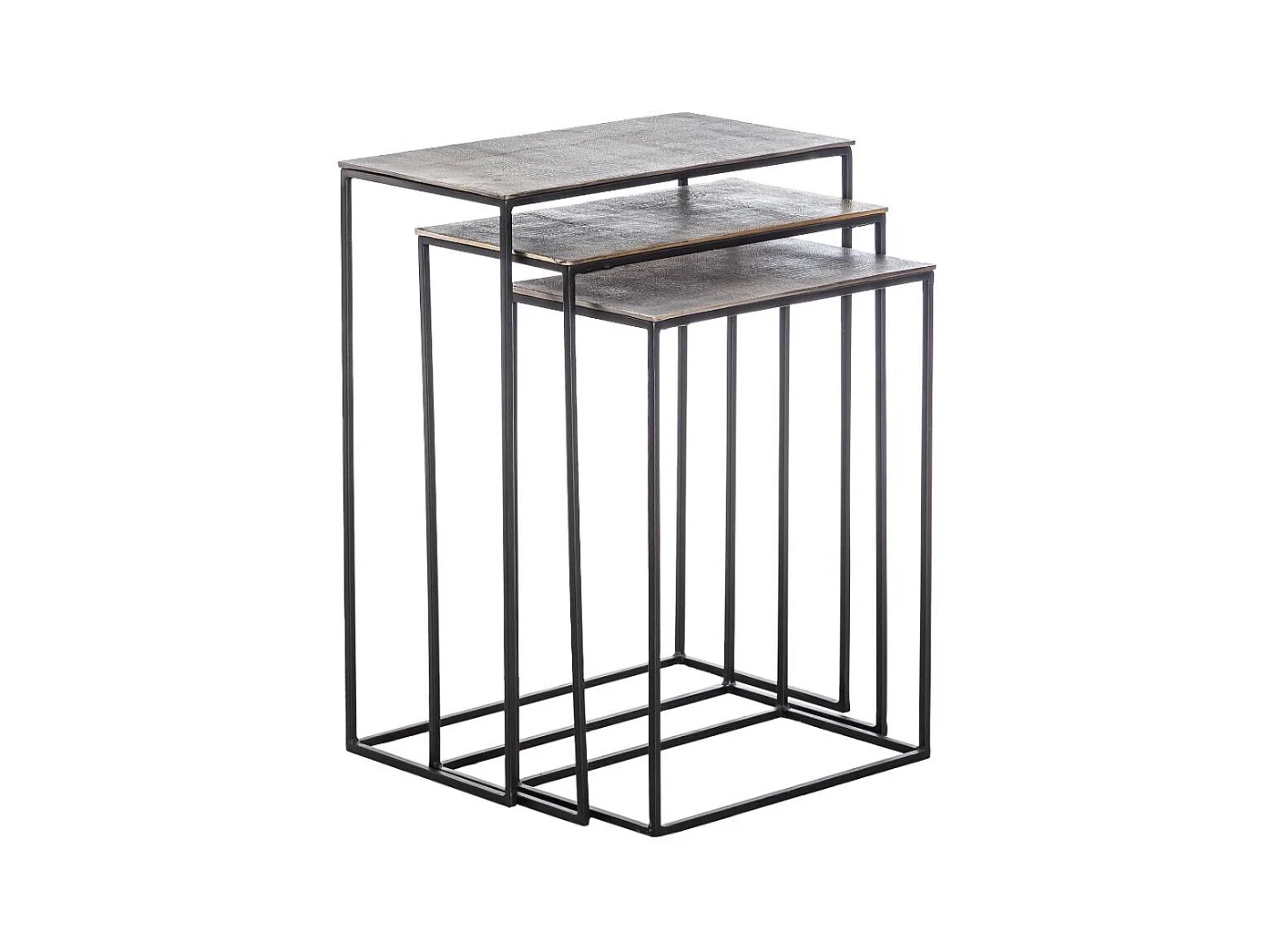 Table basse gigogne en aluminium Roxanne