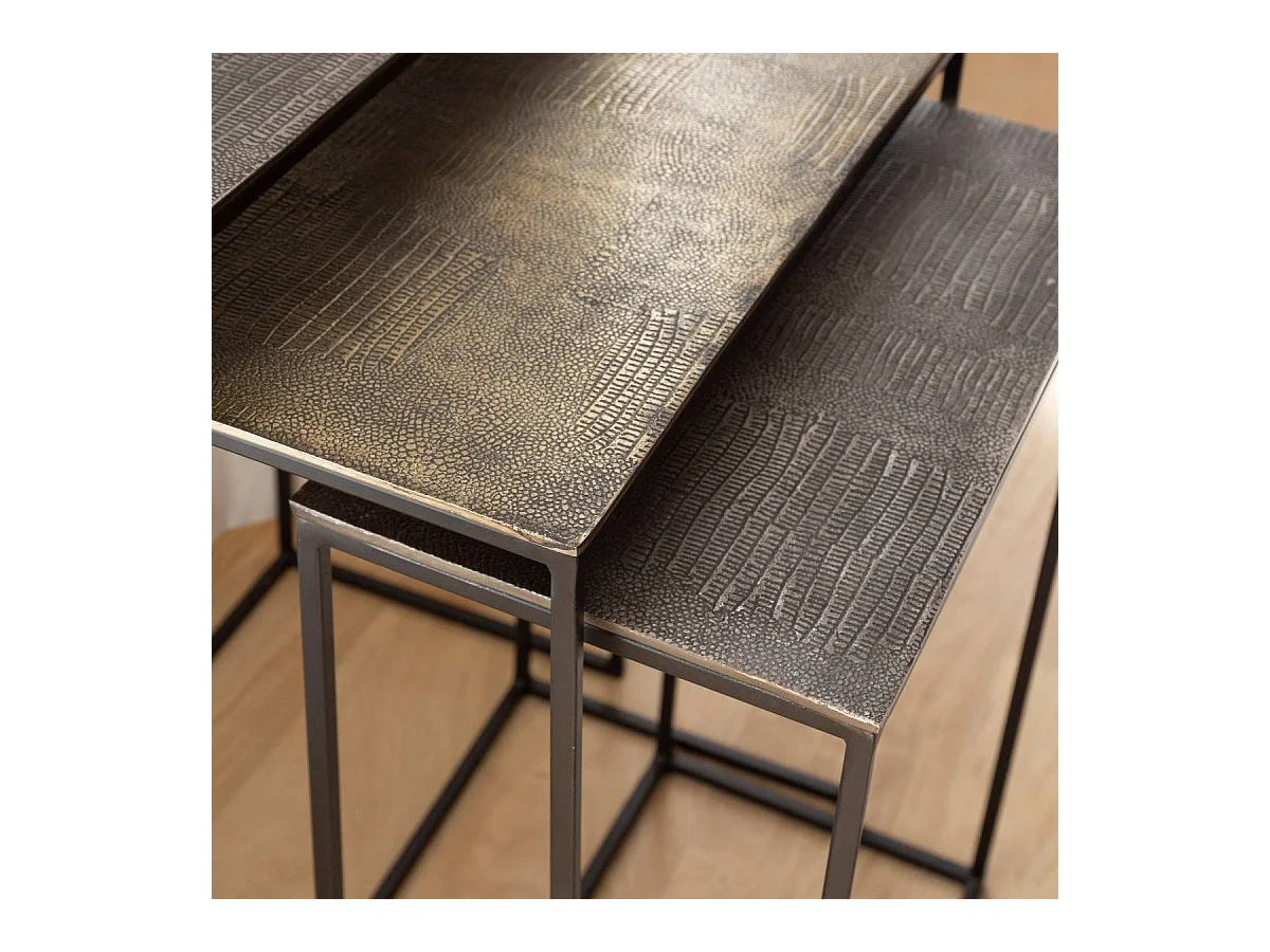 Table basse gigogne en aluminium Roxanne