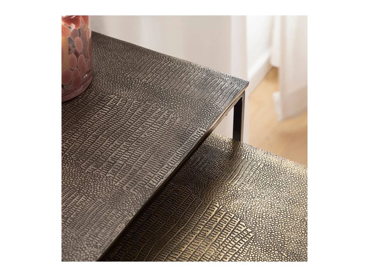 Table basse gigogne en aluminium Roxanne