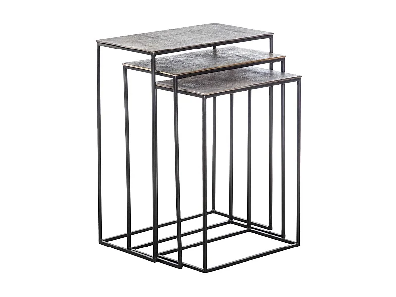 Table basse gigogne en aluminium Roxanne