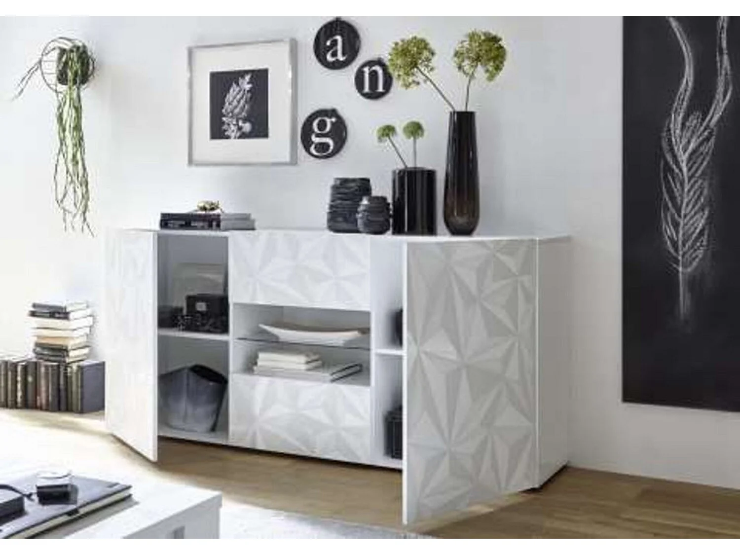Buffet LUTHER en blanc 181x84x42 cm