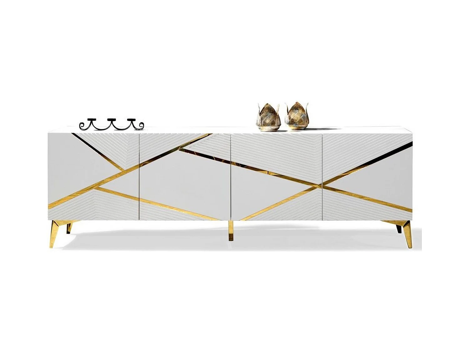 Buffet DIAMOND BLANC 4 portes 220 cm