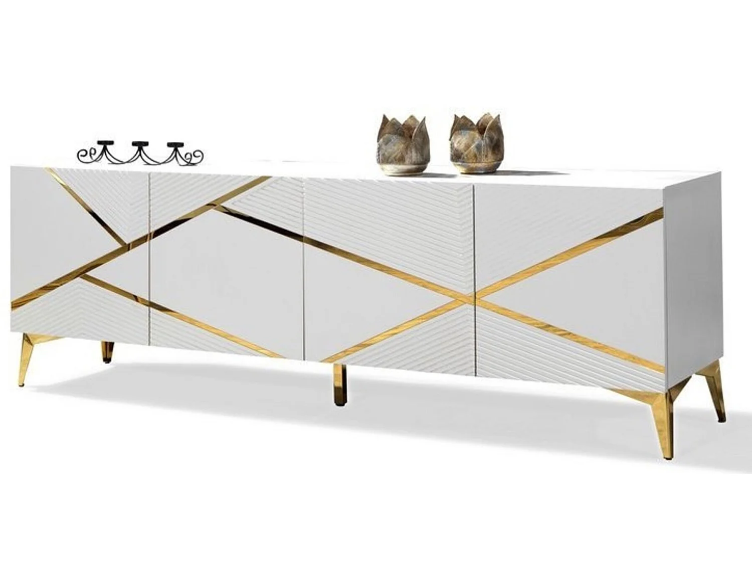 Buffet DIAMOND BLANC 4 portes 220 cm