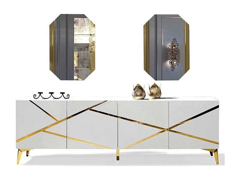 Buffet DIAMOND BLANC 4 portes 220 cm