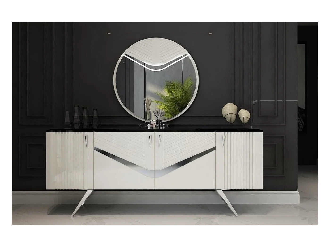 Buffet ANGEL 4portes 207 cm blanc