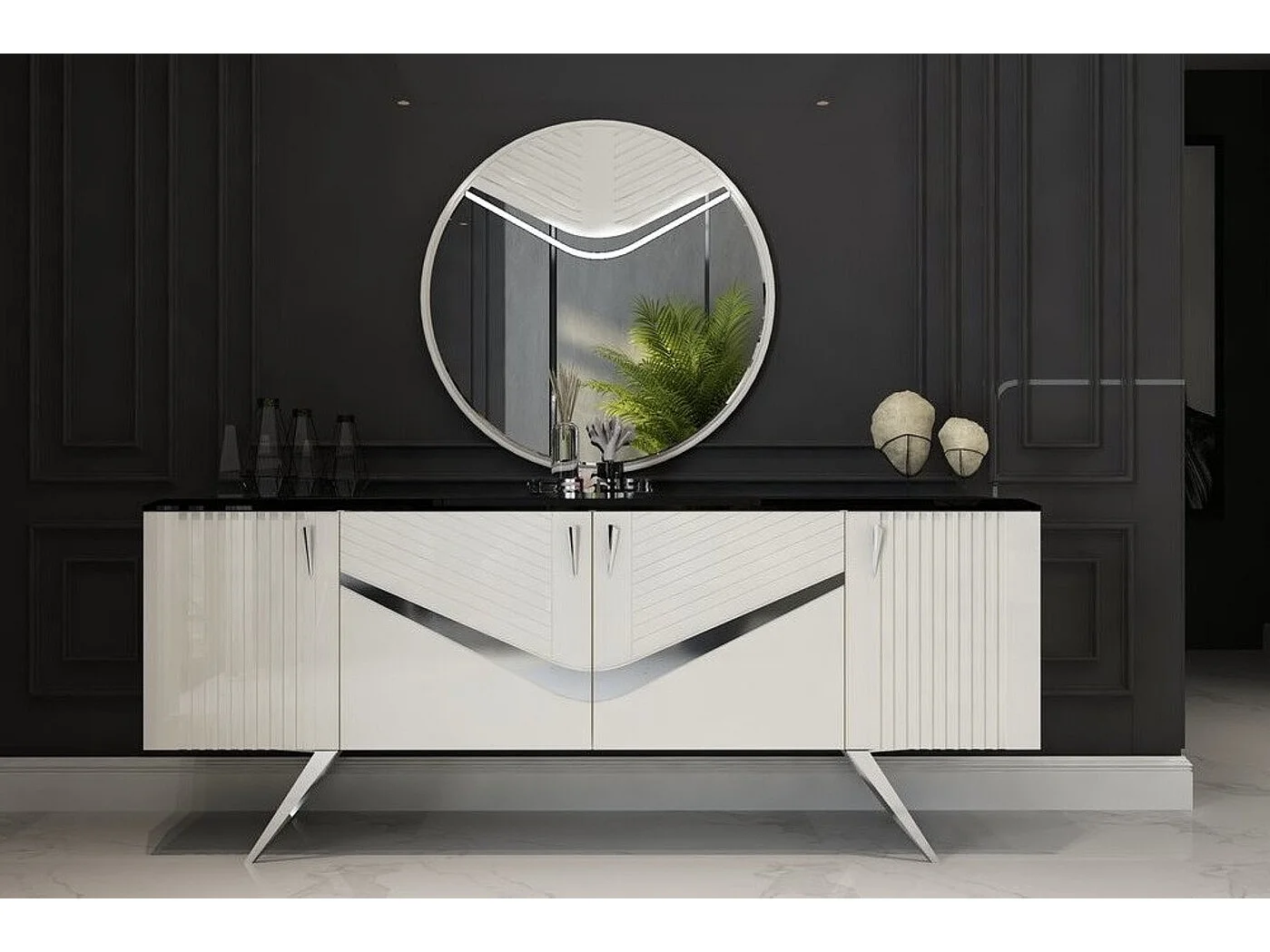 Buffet ANGEL 4portes 207 cm blanc