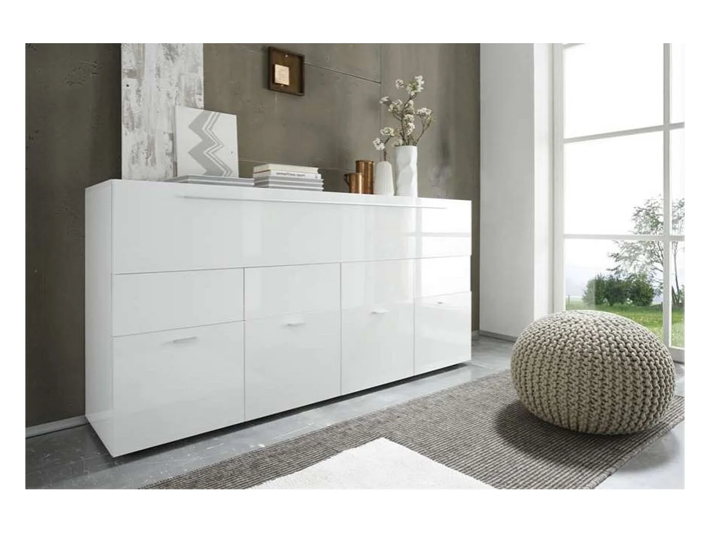 Buffet BIZIANNO blanc 161 cm